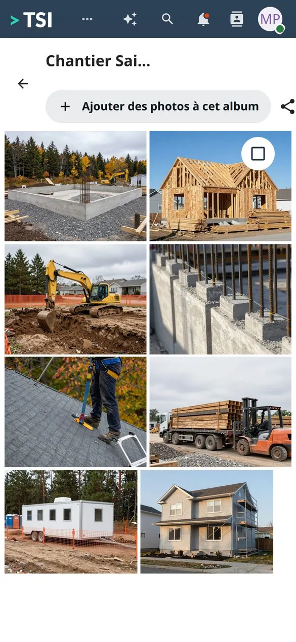 Job-site photos on a phone